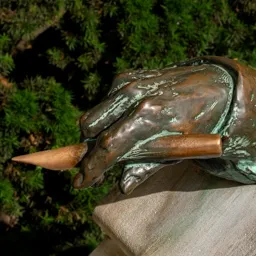 Close-up of Anonymous's hand.