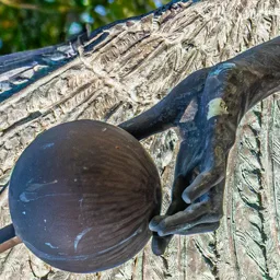 Close-up of Archangel Gabriel's hand and wing.