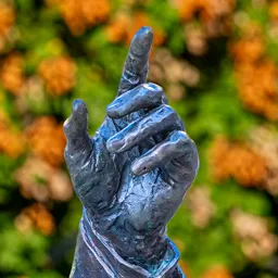Close-up of George H. W. Bush's pointing hand.