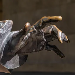 Close-up of Georg Solti's hand.