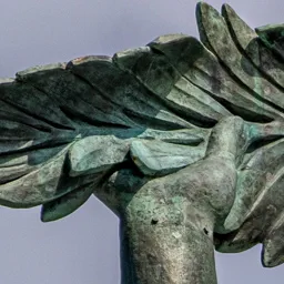 Close-up of the Monument of Freedom's right hand.