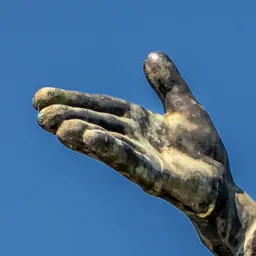 Close-up of Lenin's sculpted hand.