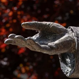 Close-up of József Mindszenty's hand.
