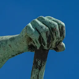 Close-up of Grand Prince Árpád's hand.