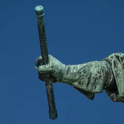 Close-up of Prince Eugene's right hand holding the commander's baton.