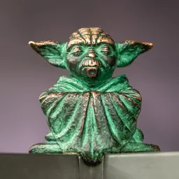 Overview photograph of the Yoda miniature by Mihály Kolodko.