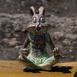 Overview photograph of the Meditating Rabbit miniature by Mihály Kolodko.