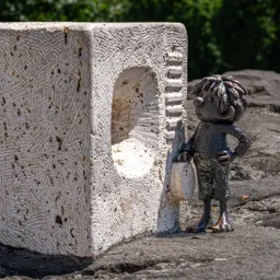 Overview photograph of the Pumuckl miniature by Mihály Kolodko.